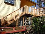 Deck Stairs with Cedar Rails